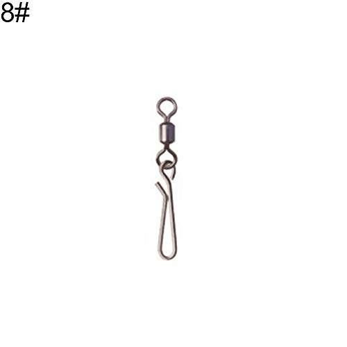Juego de 50 ganchos giratorios para pesca con broche para colgar de SegRJ, 10 unidades