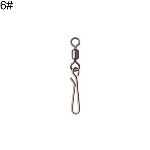 Juego de 50 ganchos giratorios para pesca con broche para colgar de SegRJ, 10 unidades