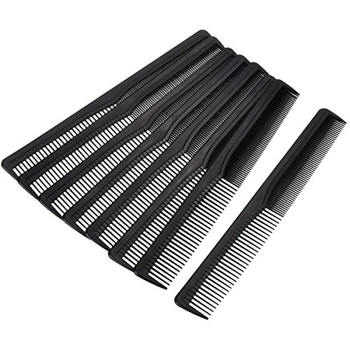 Juego de 8 peines de peluquería, de plástico, peines de bolsillo, de estilo, de 17,25 cm, irrompibles, de dientes finos, para peluquería y hotel, herramientas de cuidado del cabello
