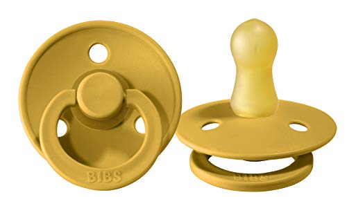 Juego de chupetes Bibs de 4 colores, para niños y niñas, tamaño 2, para 6-18 meses, caucho natural, incluye caja para chupete de JJLS