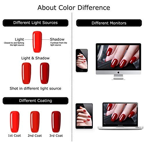 Juego de esmaltes de uñas de gel rojo Beetles - Kit de esmalte de uñas de gel de color rosa melocotón morado borgoña rojo - Kit de esmalte de uñas de gel UV LED