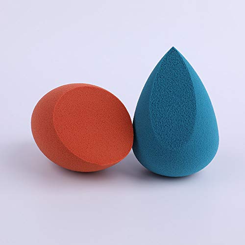 Juego de esponjas de maquillaje 8 en 1 Energy Beauty con esponja mezcladora, estuche de viaje, soporte para esponjas de maquillaje, ideal para viajes (1 naranja, 1 azul y 1 mezclilla) …