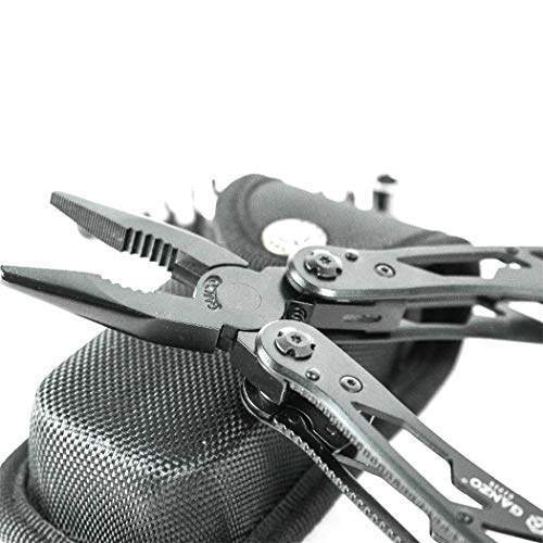 Juego de herramientas múltiples alicates plegables pesca Camping vivencia EDC Bits Gear Crimper cuchillo de bolsillo alicates cortador de alambre pelacables G201B without box