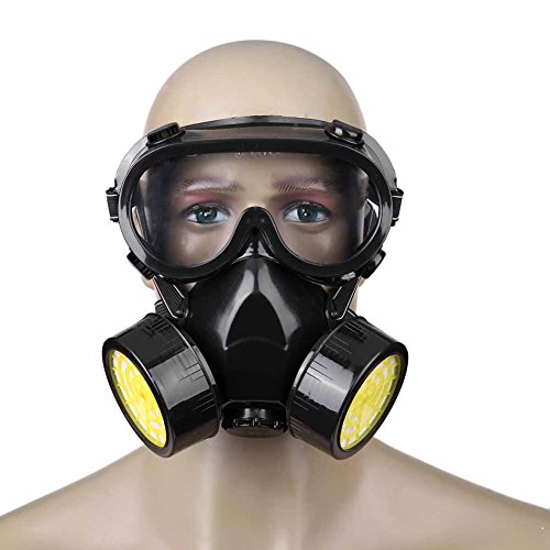 Juego de máscara antipolvo con filtro de pintura y máscara de respirador de doble cartucho