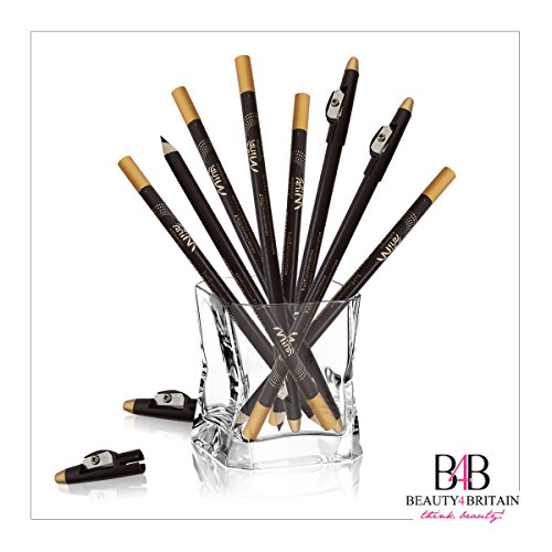 Juego de ojos 12 (6 negro y lápices de 6 marrón largo) impermeable al por mayor trabajo Lot UK