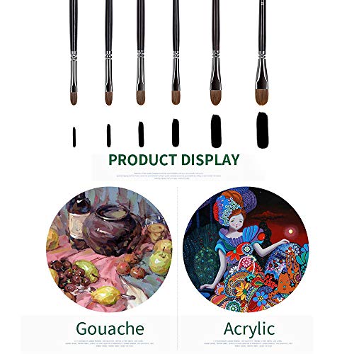 Juego de pinceles Pincel para artistas Hecho de pelo de marta rojo premium para pintura acrílica Pintura de acuarela Pintura al óleo