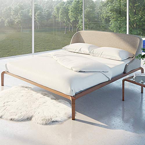 Juego de sábanas Panda 100 % de bambú, bambú, Pure White, matrimonio grande