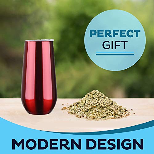 Juego de taza de té de calabaza Yerba Mate de acero inoxidable de diseño exclusivo actualizado - Incluye tapa y pajita Bombilla - Azul marino