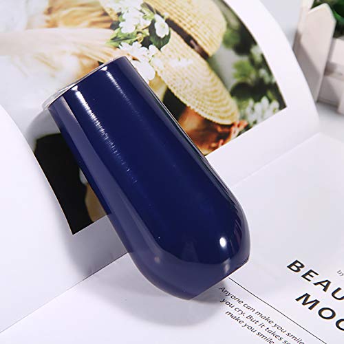 Juego de taza de té de calabaza Yerba Mate de acero inoxidable de diseño exclusivo actualizado - Incluye tapa y pajita Bombilla - Azul marino