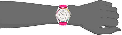Juicy Couture 1901277 Pedigree Reloj de Acero Inoxidable con Banda de Silicona Rosa para Mujer