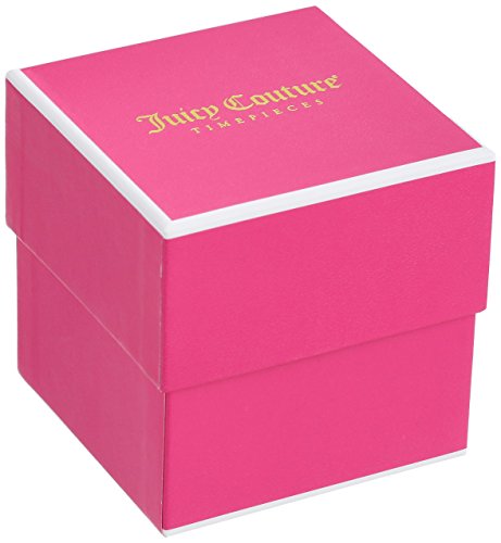 Juicy Couture 1901277 Pedigree Reloj de Acero Inoxidable con Banda de Silicona Rosa para Mujer