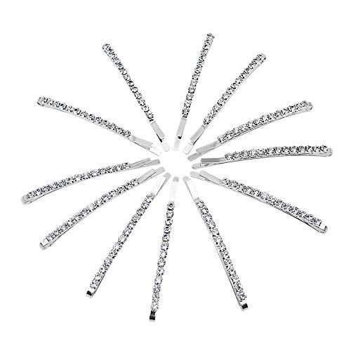 JUN-H 12 Piezas Pinzas Para El Cabello Con Diamantes Alfileres Para El Cabello De Cristal Para Mujeres Y Niñas Pinzas Para El Cabello De Novia Accesorios Para El Cabello Pinzas Para El Cabello