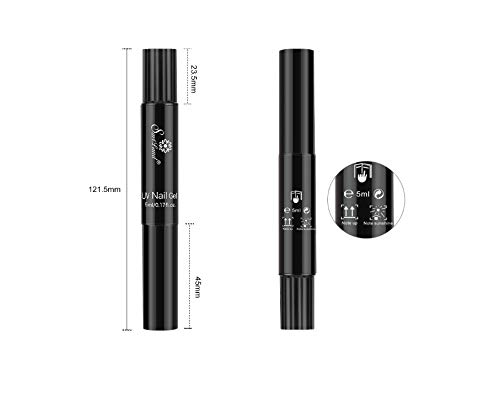 JUNGEN Pluma de pintura de uñas de arte Lápiz de uñas 3 en 1 Pluma de Pegamento de uñas Cepillo de uñas con Pegamento de fototerapia Esmalte de uñas de un paso de flash (Blanco)