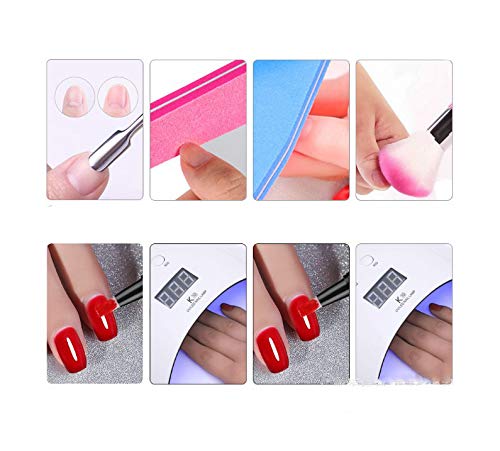 JUNGEN Pluma de pintura de uñas de arte Lápiz de uñas 3 en 1 Pluma de Pegamento de uñas Cepillo de uñas con Pegamento de fototerapia Esmalte de uñas de un paso de flash (Blanco)