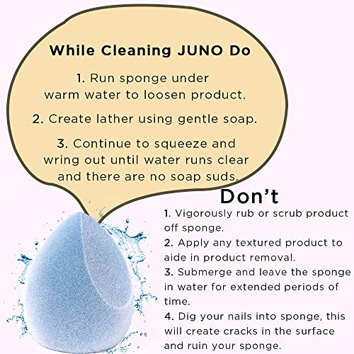 JUNO & Co. Esponja de terciopelo de microfibra, sin látex, tecnología de doble capa, batidora de maquillaje impecable para fundaciones, polvos y cremas