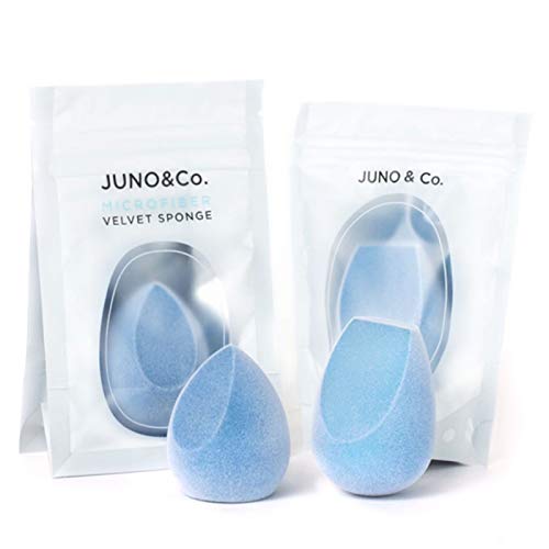 JUNO & Co. Esponja de terciopelo de microfibra, sin látex, tecnología de doble capa, batidora de maquillaje impecable para fundaciones, polvos y cremas