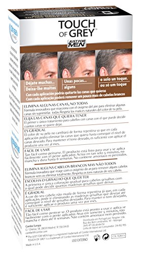 Just for men, Touch of Grey, Tinte Pelo Reductor de Canas para Hombres, Reduce parcialmente las Canas, Castaño, 40 g (8.41385E+12)