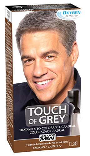 Just for men, Touch of Grey, Tinte Pelo Reductor de Canas para Hombres, Reduce parcialmente las Canas, Castaño, 40 g (8.41385E+12)
