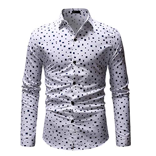 JUTOO 2019 Hombre con Flor Rota Digital LStylish Camisa de Manga Larga