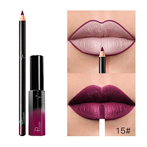 JUTOO 36 color lip lip set delineador de labiosLong Last Lápiz labial Impermeable Mate Líquido Brillante Perfilador de labios Perfilador de cosméticos Set