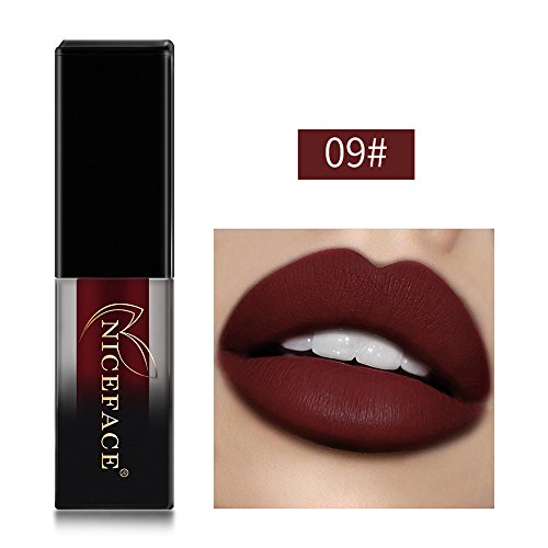 JUTOO Brillo de labios de degradado cuadradoNuevo Lencería de labios Lápiz labial líquido mate Maquillaje de brillo de labios a prueba de agua 18 tonos