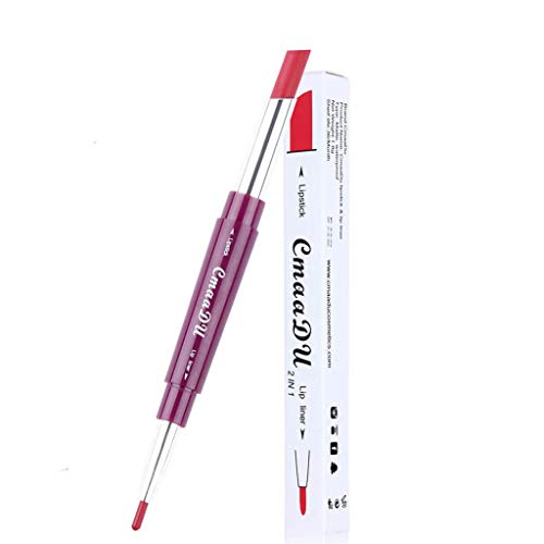 JUTOO Lápiz labial delineador de labios de doble cabezal de función múltipleCmaaDu Lápiz de labios de larga duración para delineador de labios a prueba de agua Lápiz para lápiz 6 colores