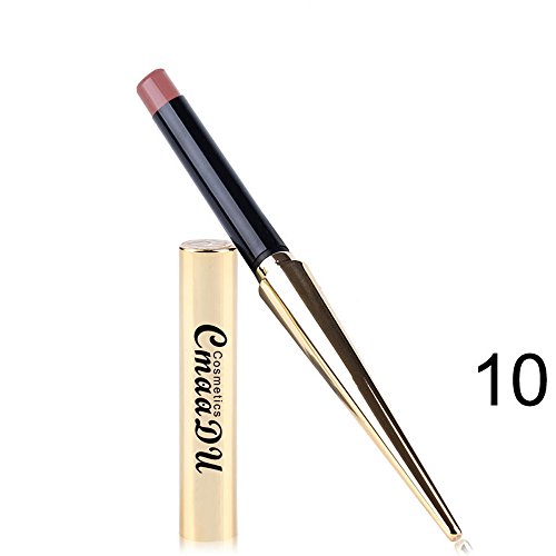 JUTOO Lápiz labial mate dorado Lápiz labial impermeable Lápiz labial mate color calabaza Coma la tierra rica en vitamina E Moistu