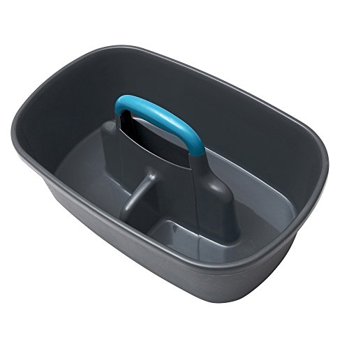 JVL - Cesta de Limpieza para Coche y Bicicleta (19 x 40 x 26 cm), Color Verde Azulado y Gris