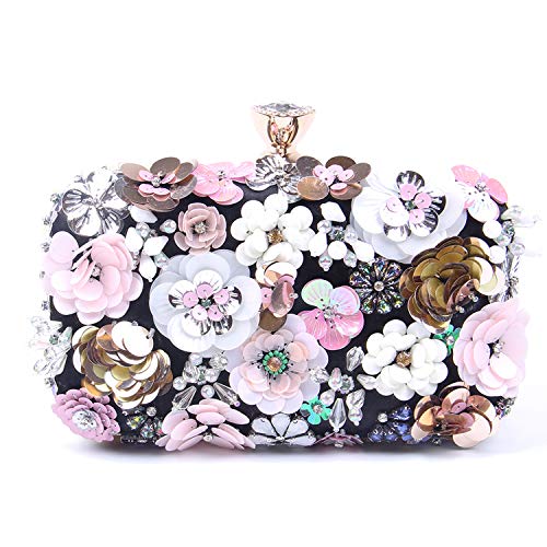 Jywmsc Bolso de Boda Flor Bolsos Clutch Fiesta Bolsos Pequeños Bolsos de Mano