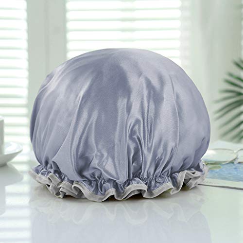 JZZJ 2 Piezas Gorros de Ducha Impermeables de Mujeres Gorro de Baño Elástico con Doble Capa