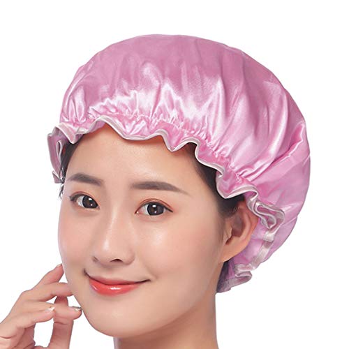 JZZJ 2 Piezas Gorros de Ducha Impermeables de Mujeres Gorro de Baño Elástico con Doble Capa