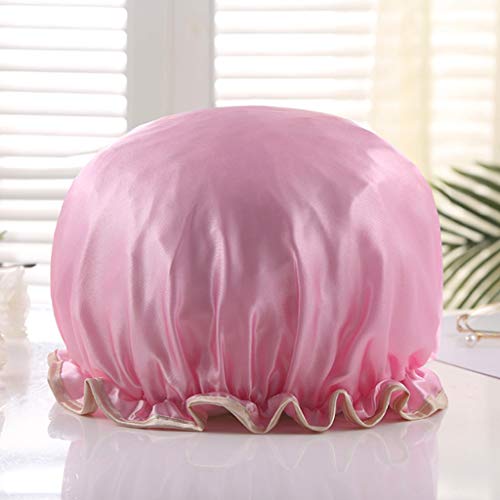 JZZJ 2 Piezas Gorros de Ducha Impermeables de Mujeres Gorro de Baño Elástico con Doble Capa