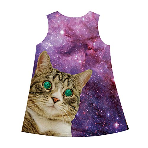 K-youth® Vestido para niña Fiesta Vestidos de Dibujos Animados de impresión en 3D sin Mangas para niños pequeños Ropa para niñas Casual Chicas Vestido de Playa Verano de 7 a 10 años Ninas
