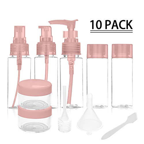 kabinga 8 Botellas Recipientes para Líquidos de Viaje para Maquillaje Cosmético，Travel Bottles Set 10 Piezas#2, Blend, L