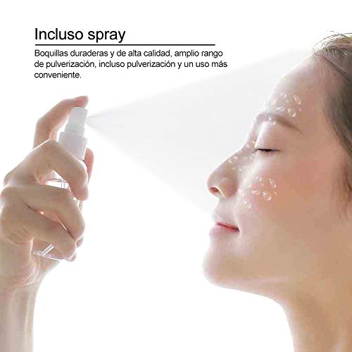 kabinga 8 Botellas Recipientes para Líquidos de Viaje para Maquillaje Cosmético，Travel Bottles Set 10 Piezas#2, Blend, L