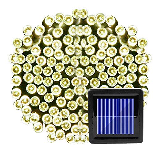 KAD 200 Luces de Cadena solares LED Decoraciones para árboles de Navidad de Halloween para el hogar Guirnalda de 3 Modos Luz de Hadas Jardín al Aire Libre Fiesta de Bodas WarmWhite
