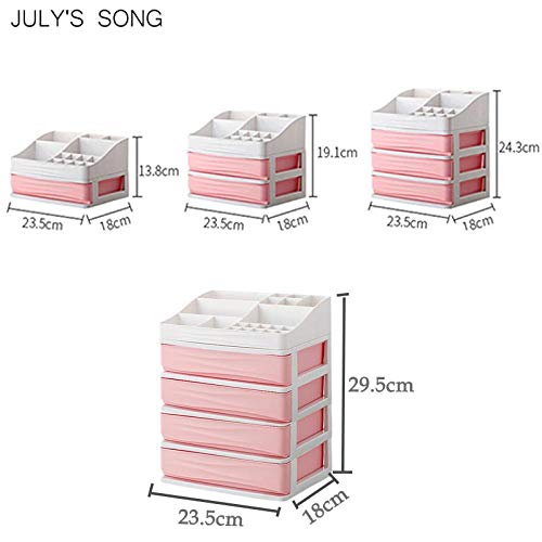 KAD Armario de Maquillaje plástico Armario de cosméticos Caja de cosméticos Recipiente de uñas Caja de Soporte Escritorio Guante 1holder4layer4-pink