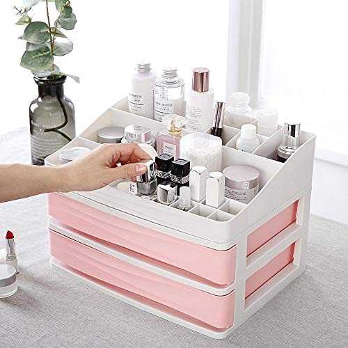 KAD Armario de Maquillaje plástico Armario de cosméticos Caja de cosméticos Recipiente de uñas Caja de Soporte Escritorio Guante 1holder4layer4-pink