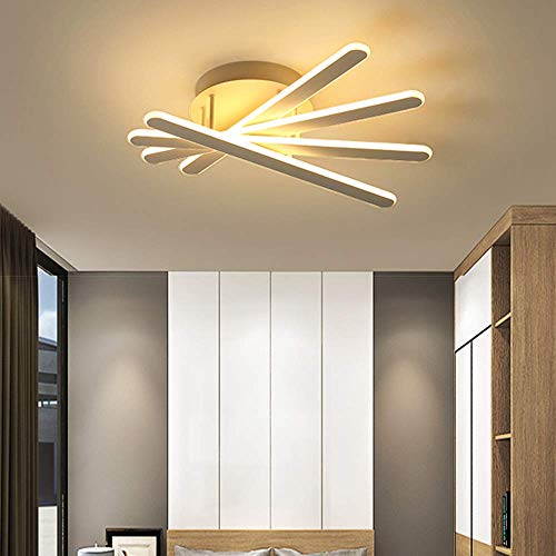 KAD Foco de techo: atenuación continua Iluminación de techo con control remoto Lámparas de techo de metal blanco Pantalla de acrílico Luces Galerías Sala de estar Comedor Lámpara de tech