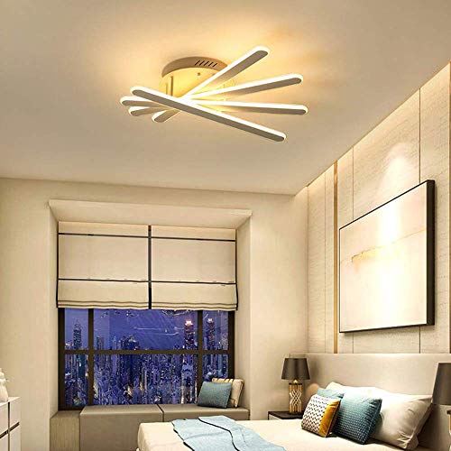 KAD Foco de techo: atenuación continua Iluminación de techo con control remoto Lámparas de techo de metal blanco Pantalla de acrílico Luces Galerías Sala de estar Comedor Lámpara de tech