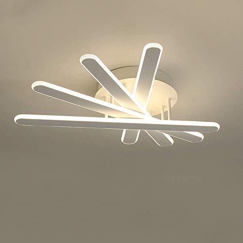 KAD Foco de techo: atenuación continua Iluminación de techo con control remoto Lámparas de techo de metal blanco Pantalla de acrílico Luces Galerías Sala de estar Comedor Lámpara de tech