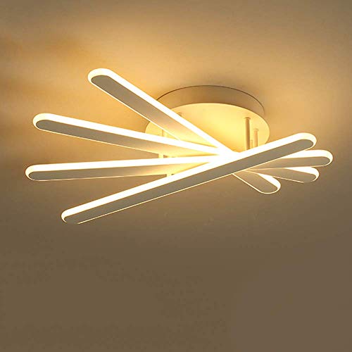 KAD Foco de techo: atenuación continua Iluminación de techo con control remoto Lámparas de techo de metal blanco Pantalla de acrílico Luces Galerías Sala de estar Comedor Lámpara de tech