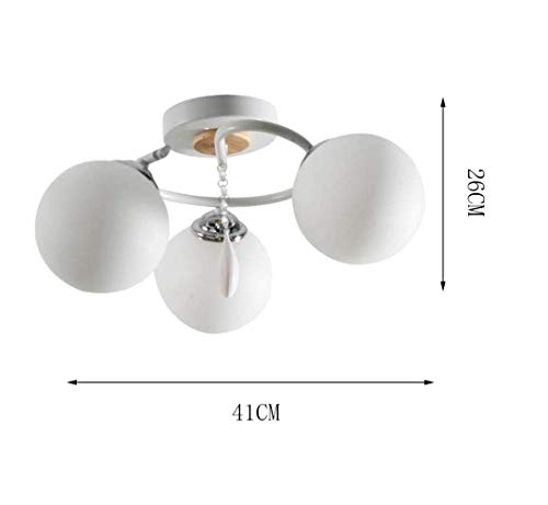 KAD Foco de techo: iluminación de diseño moderno Lámpara de techo Lámpara de techo en espiral de hierro blanco Lámparas de techo de plástico blanco mate Forma de esfera Lámpara de techo 3X E2