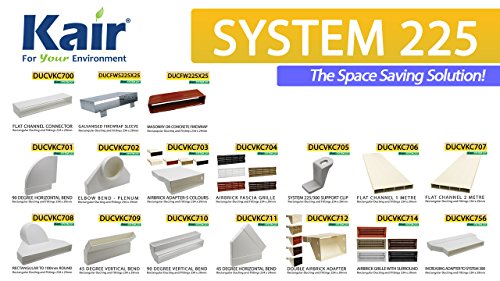 Kair 234 mm x 29 mm rectangular a redondo (100 mm espiga hembra) 90 Degree codo Bend – SYS-225/SYS-100 – ducvkc702