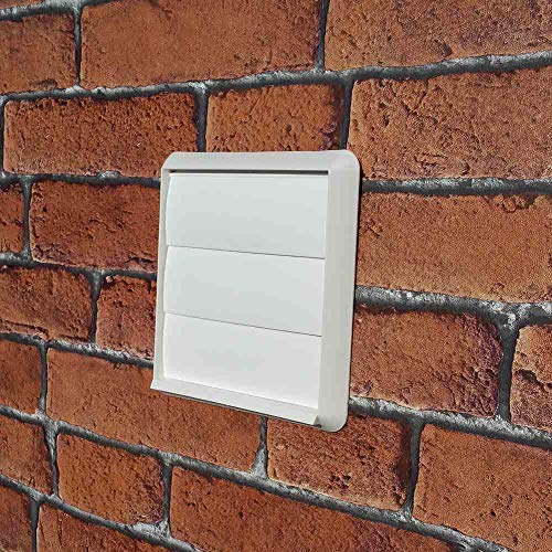 Kair Gravity Grille Air Vent with Non-Return Shutter Flaps - 4 inch / 100mm Round Spigot - White - SYS-100 - DUCVKC243 by Kair