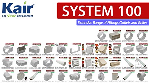 Kair Gravity Grille Air Vent with Non-Return Shutter Flaps - 4 inch / 100mm Round Spigot - White - SYS-100 - DUCVKC243 by Kair