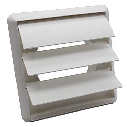 Kair Gravity Grille Air Vent with Non-Return Shutter Flaps - 4 inch / 100mm Round Spigot - White - SYS-100 - DUCVKC243 by Kair