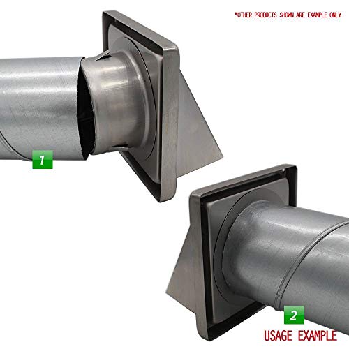 Kair rejilla de acero inoxidable toma de pared con solapa de retención – 6 pulgadas/150 mm espiga redonda – SYS-150 – DUCSS153