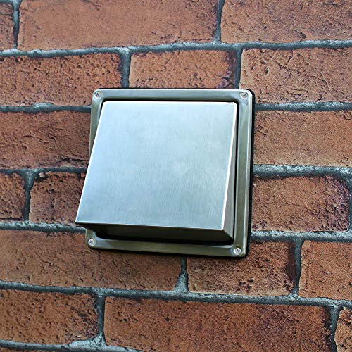 Kair rejilla de acero inoxidable toma de pared con solapa de retención – 6 pulgadas/150 mm espiga redonda – SYS-150 – DUCSS153