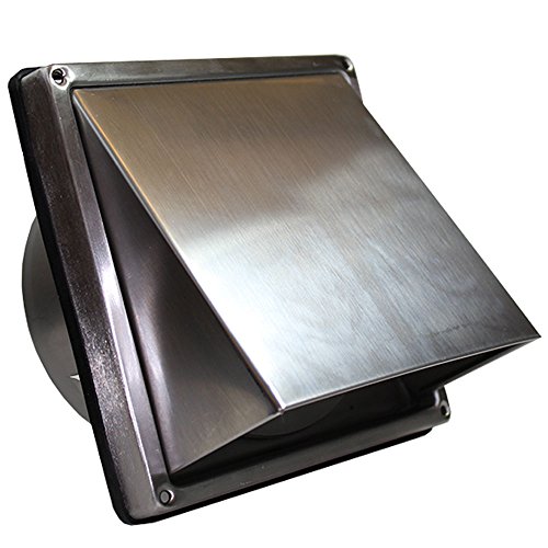 Kair rejilla de acero inoxidable toma de pared con solapa de retención – 6 pulgadas/150 mm espiga redonda – SYS-150 – DUCSS153